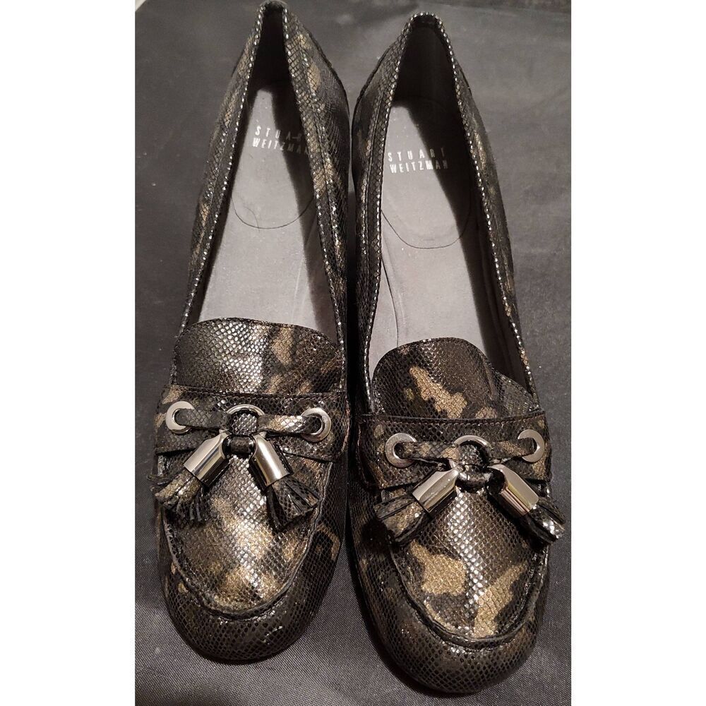 Stuart Weitzman Multicolor Python Embossed Leather Tassel Detail PUMPS Size Wome